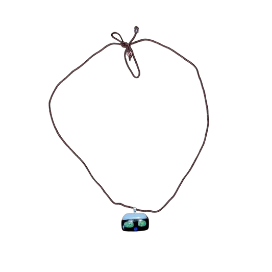 Handmade house glass pendant necklace