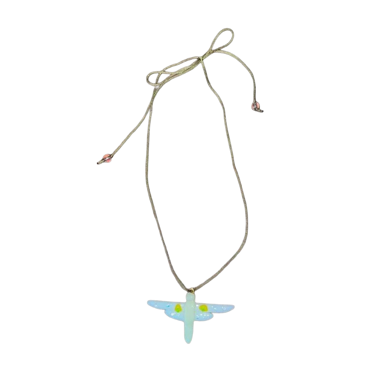 Handmade glass dragonfly pendant necklace