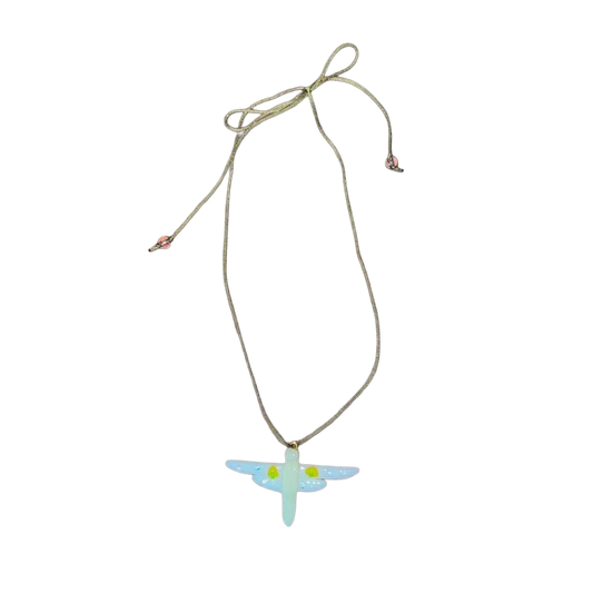 Handmade glass dragonfly pendant necklace