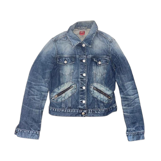 Miss Sixty medium wash denim jacket with zipper detailing