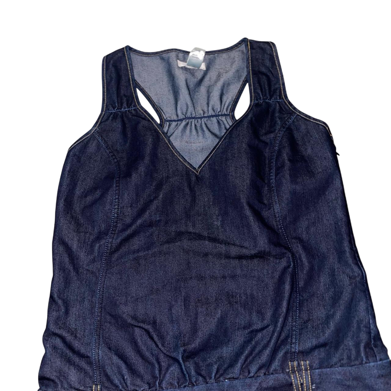 Diesel dark wash denim pleated mini dress