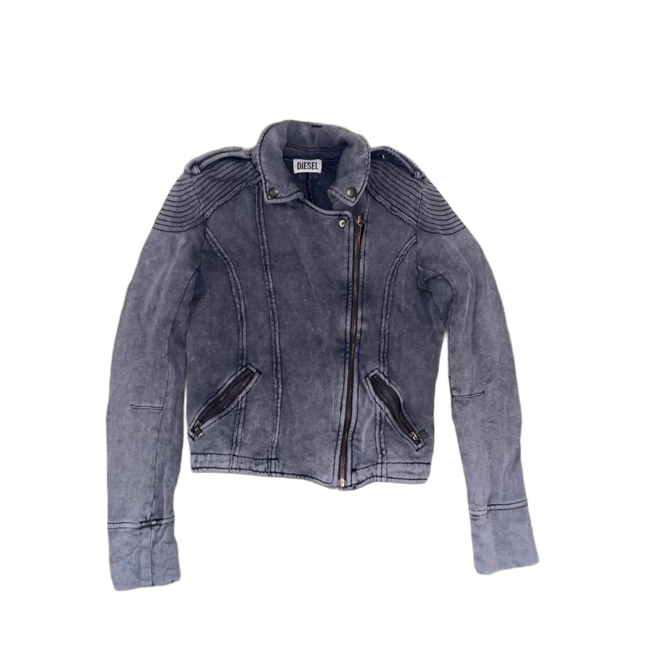 Diesel gray utility asymmetric jacket