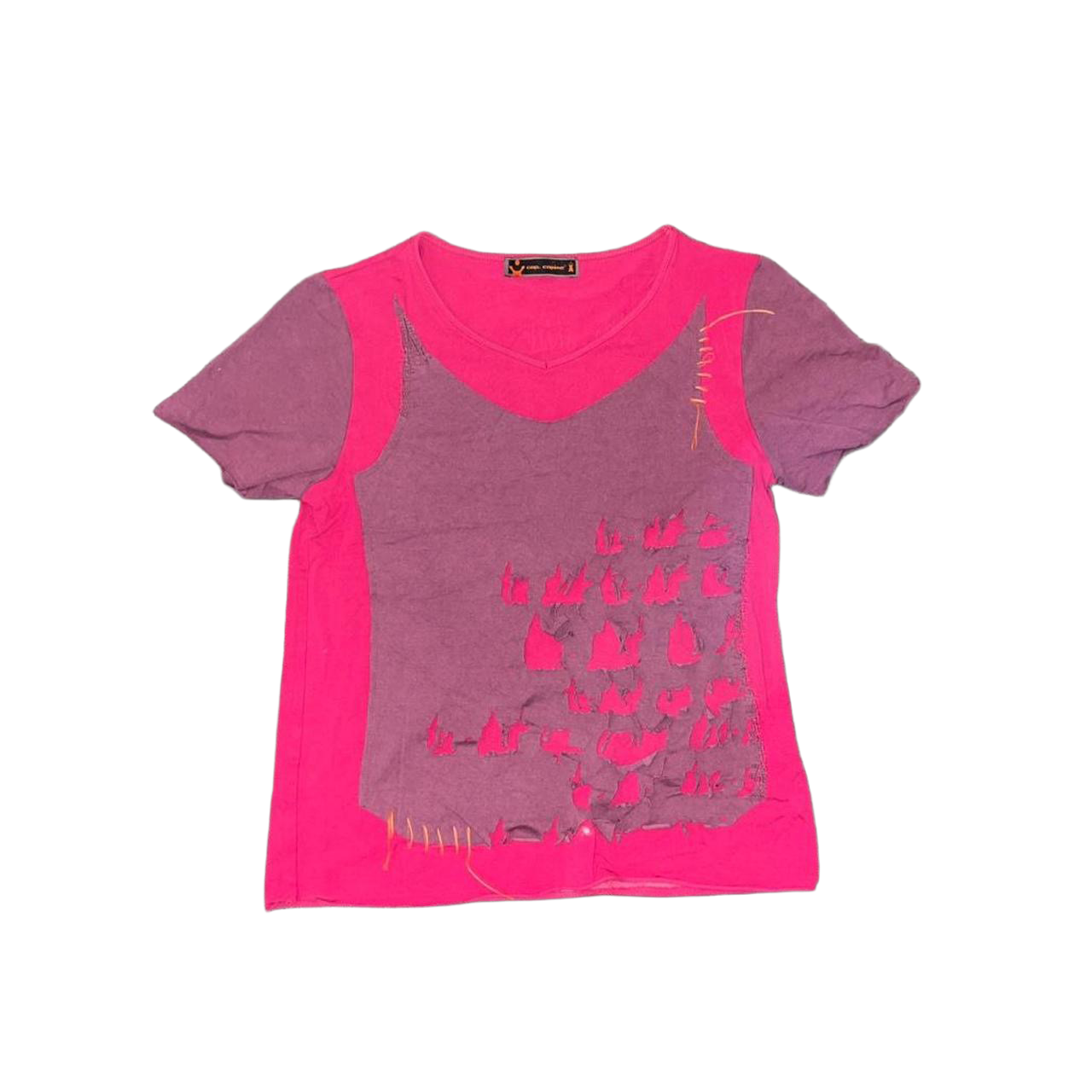 Cop. Copine pink and purple avant garde top
