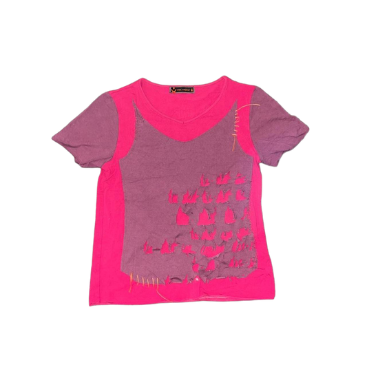 Cop. Copine pink and purple avant garde top