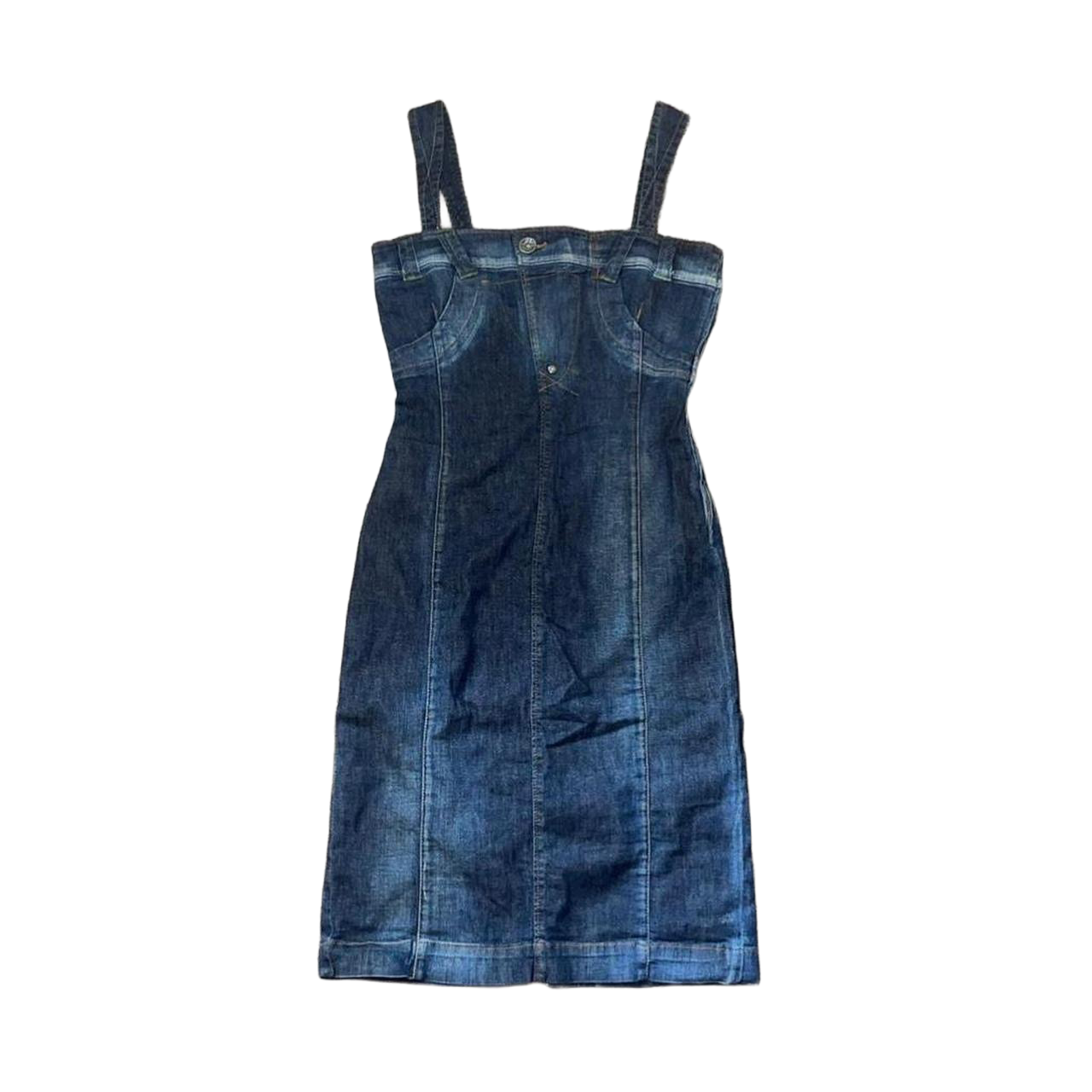 Miss Sixty dark wash denim midi dress