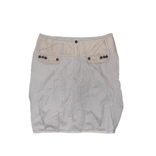 Marithe + Francois Girbaud light gray utility subversive midi skirt
