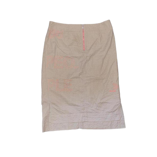 Cop. Copine tan embroidered midi skirt