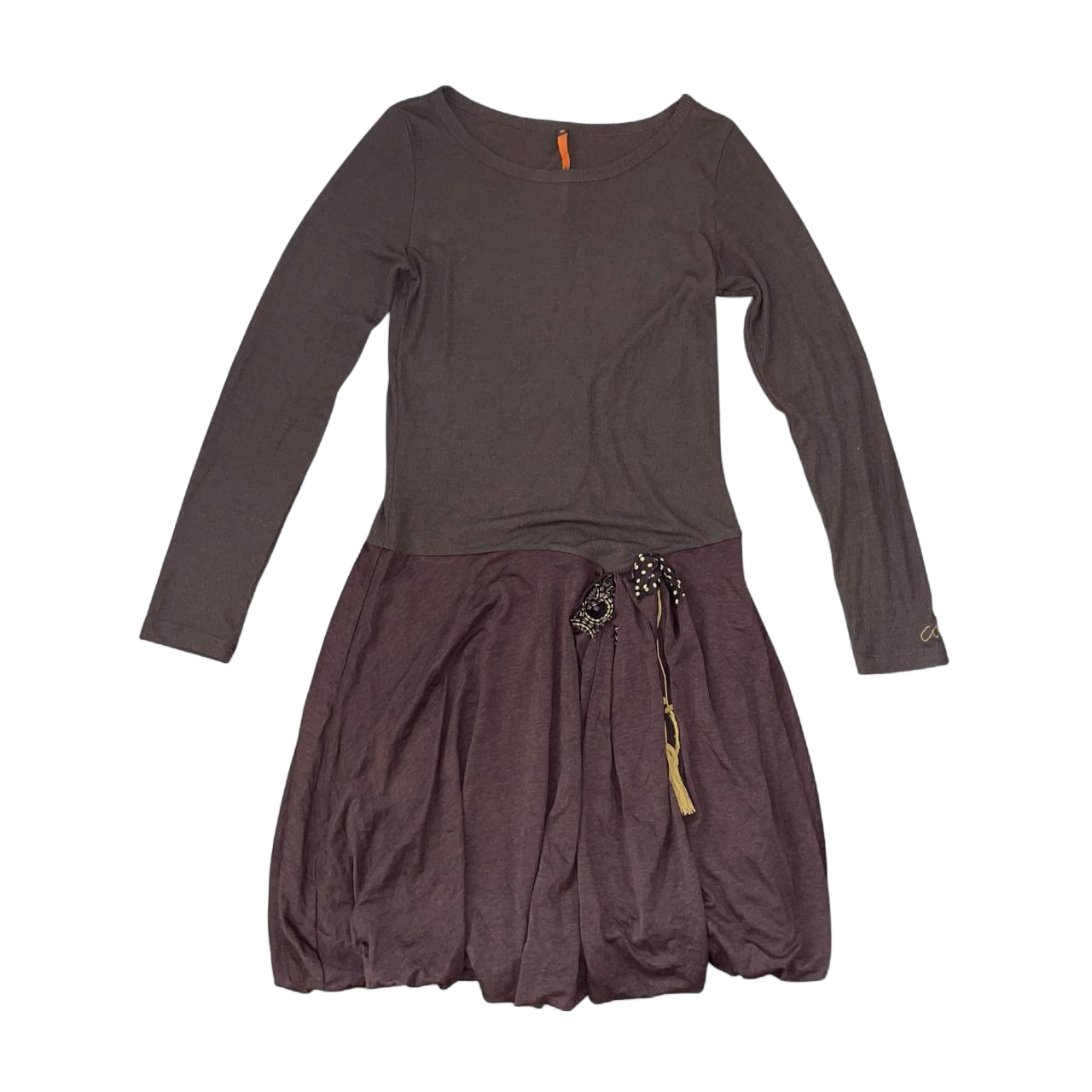 Cop. Copine brown long sleeve bubble dress