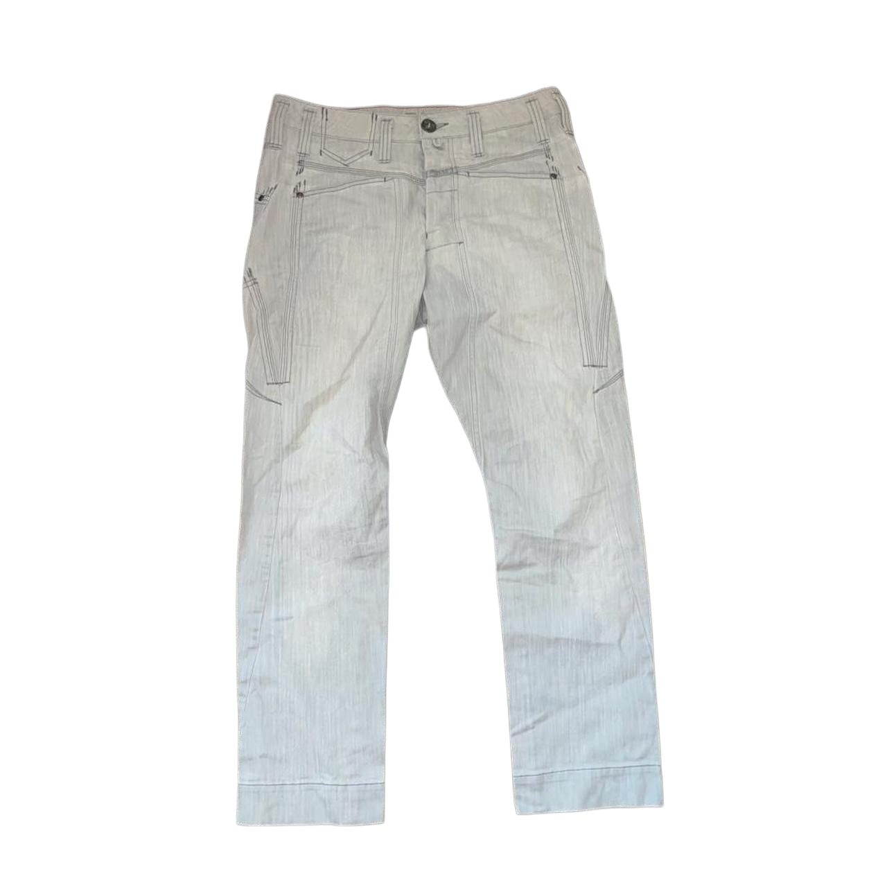 Marithe + Francois Girbaud gray denim straight leg jeans