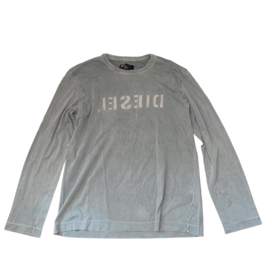 Diesel gray graphic logo long sleeve