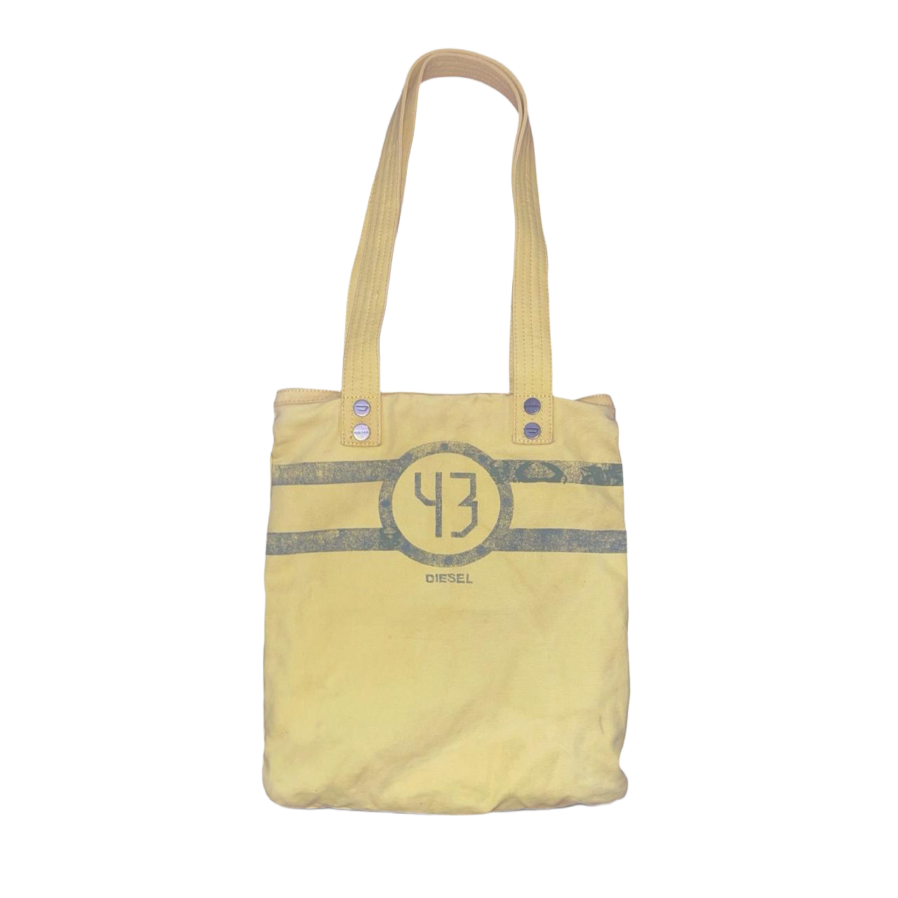 Diesel yellow graphic canvas tote