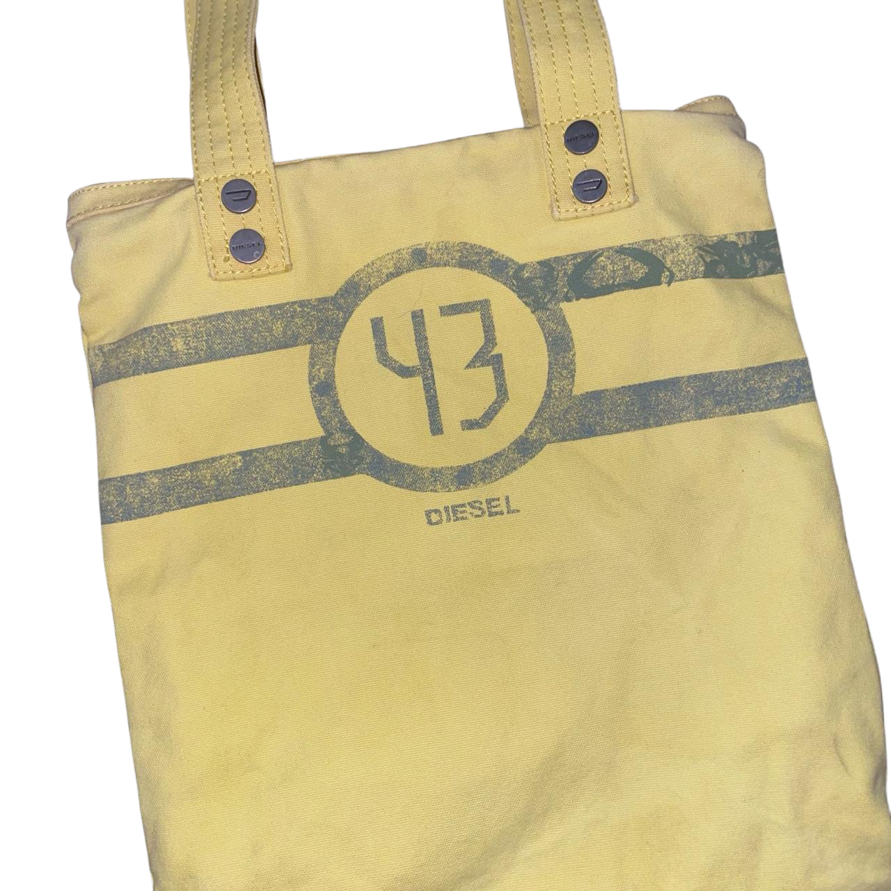 Diesel yellow graphic canvas tote