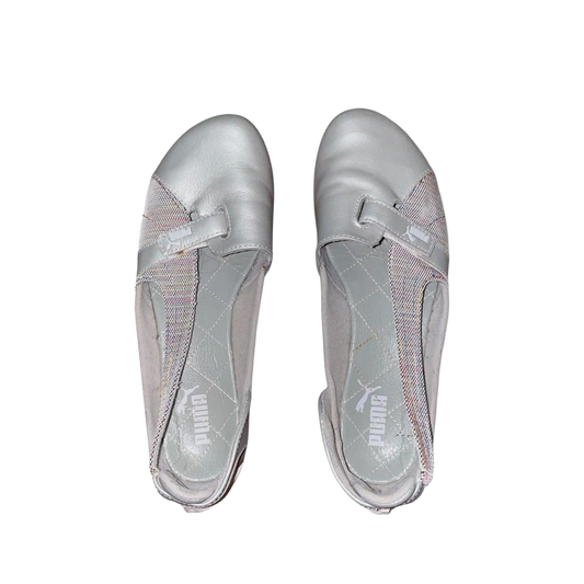 Puma silver ballet flats