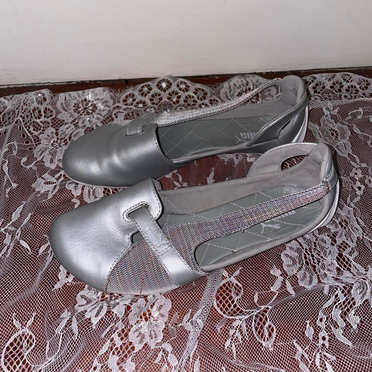 Puma silver ballet flats