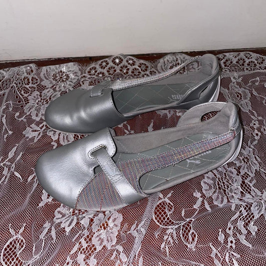 Puma silver ballet flats