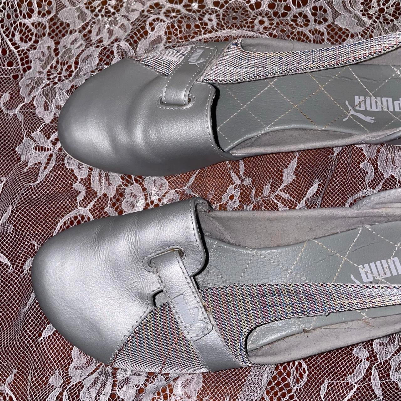 Puma silver ballet flats