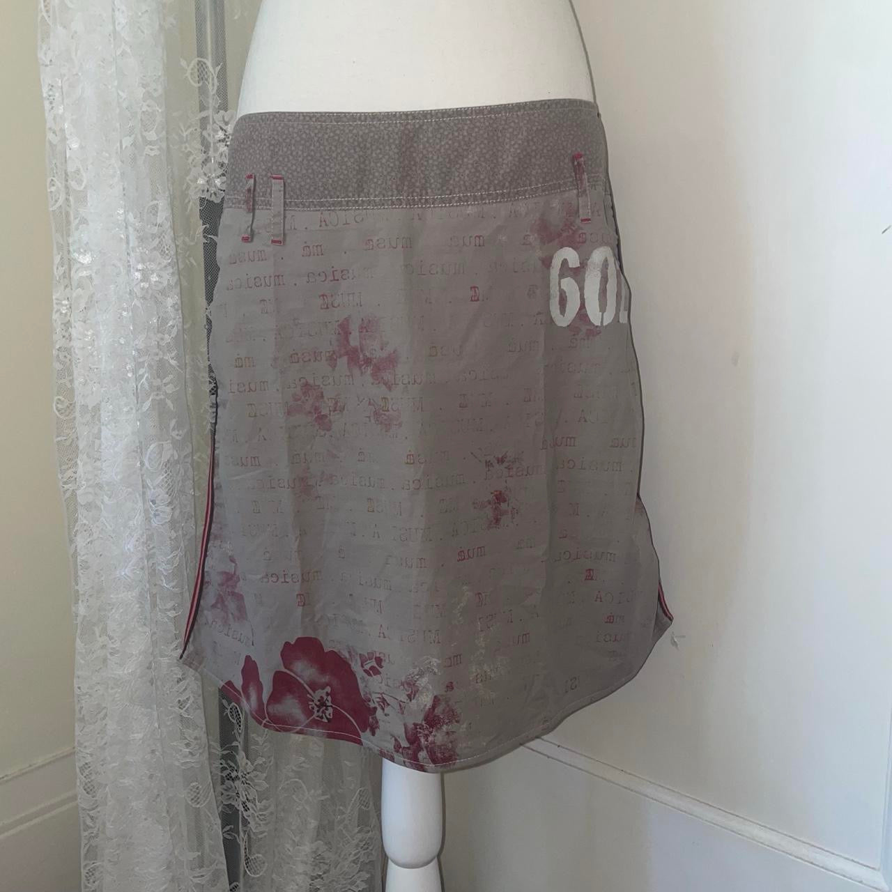 Cop. Copine mauve text graphic midi skirt