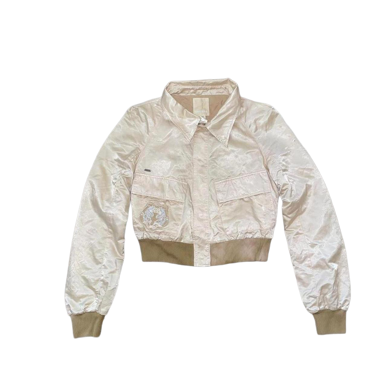 Diesel cream satin embroidered jacket