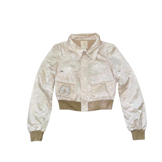 Diesel cream satin embroidered jacket