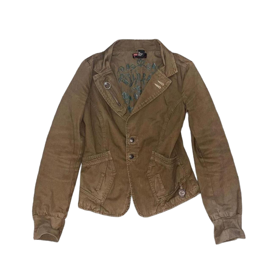 Diesel brown fitted utility jacket