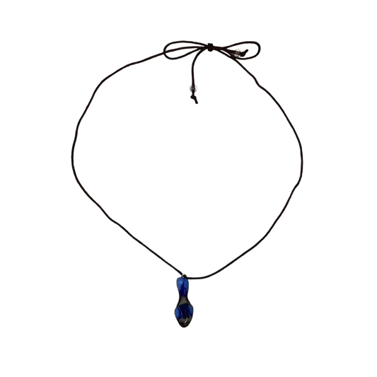 Handmade glass-fused fish pendant necklace
