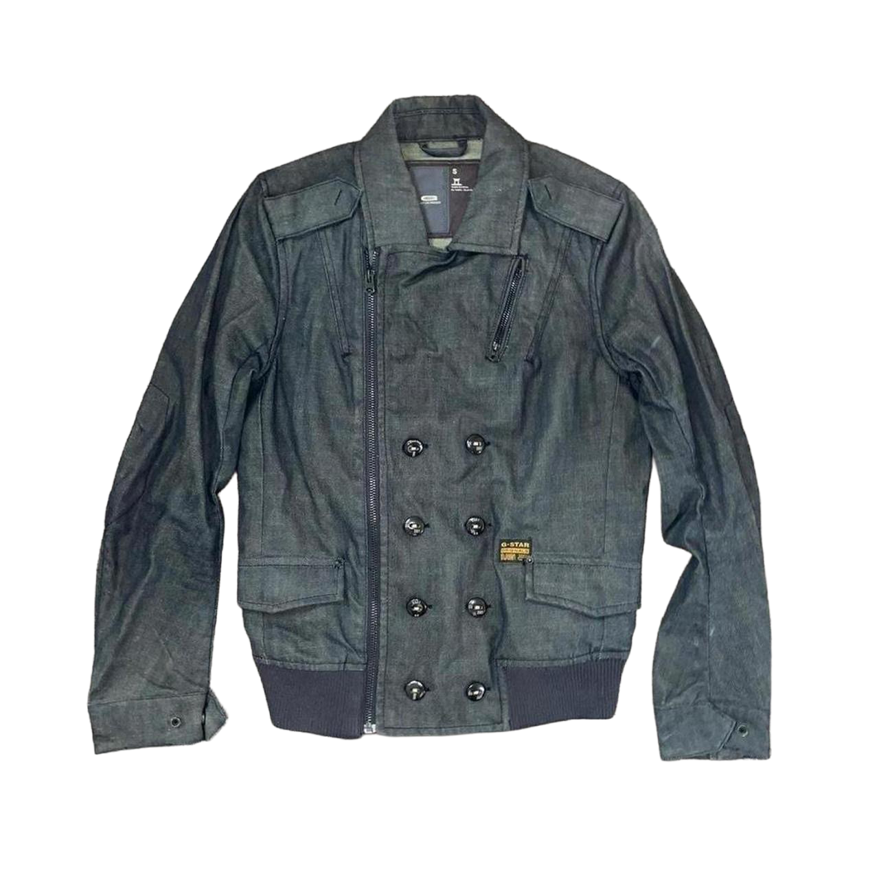G-Star dark wash asymmetric denim utility jacket