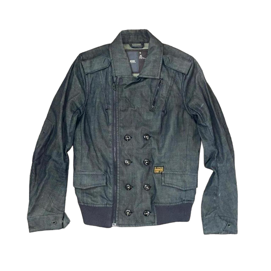 G-Star dark wash asymmetric denim utility jacket