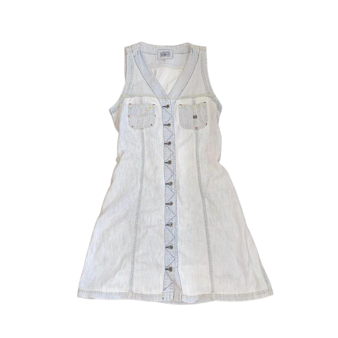 Miss Sixty faded light wash denim dress