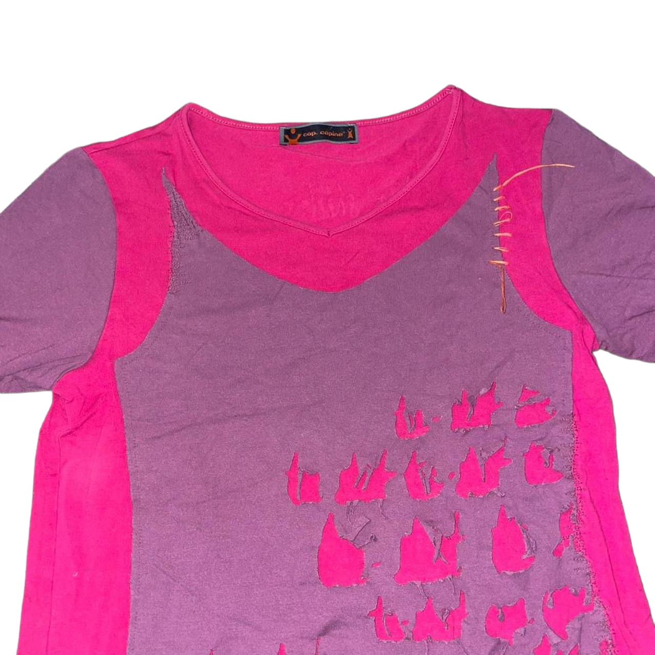 Cop. Copine pink and purple avant garde top