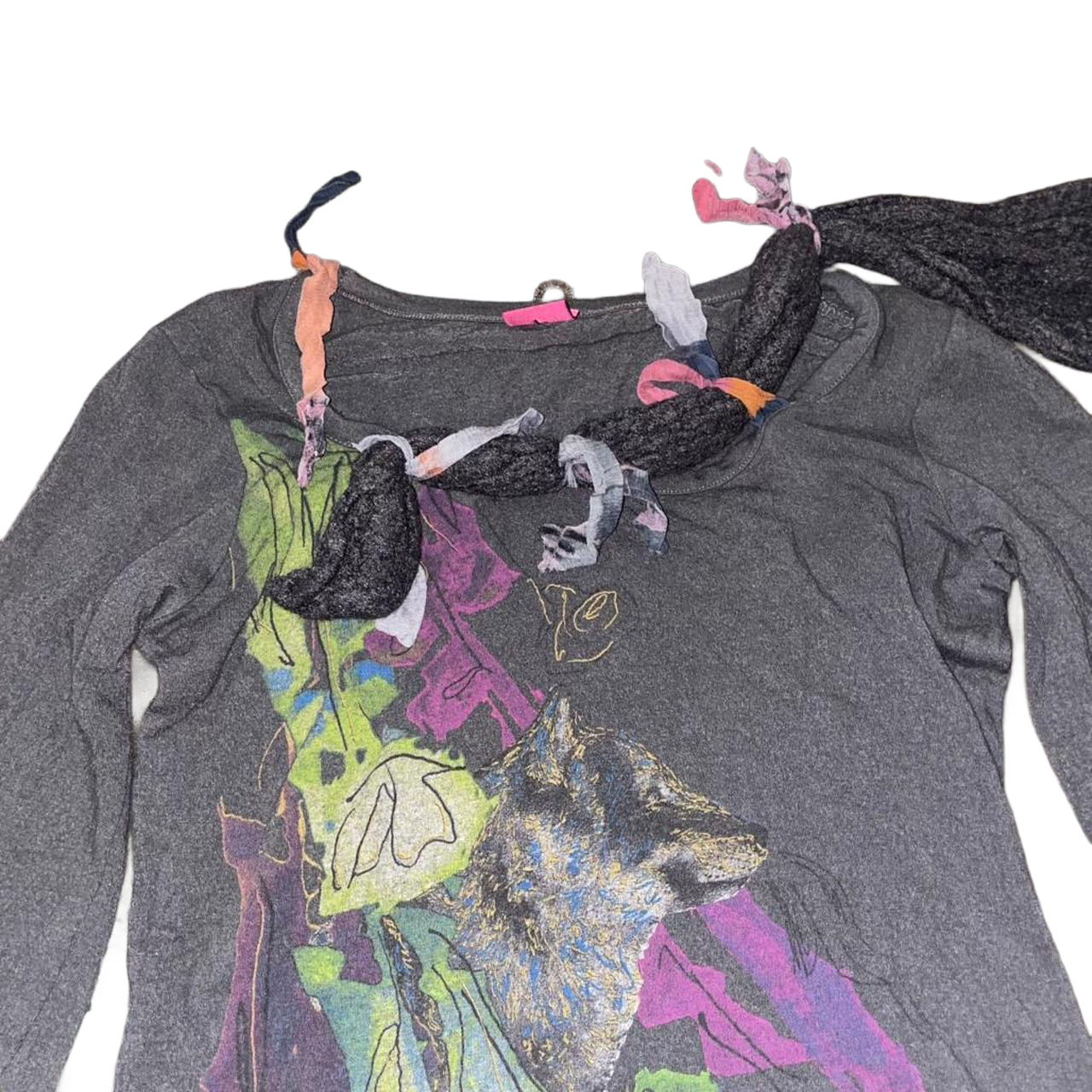 Save the Queen gray graphic avant garde long sleeve