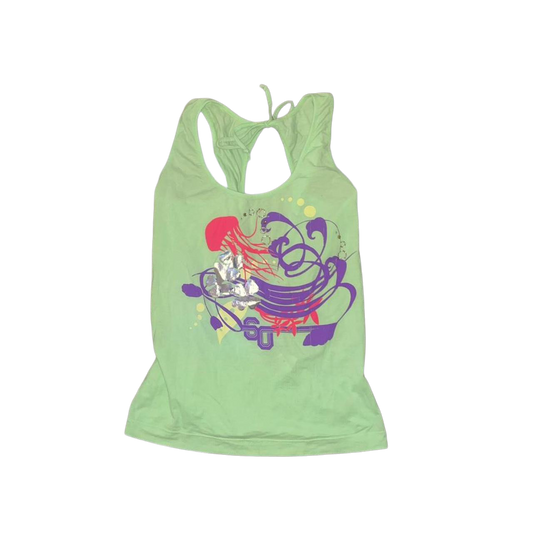 Miss Sixty lime green graphic open back top