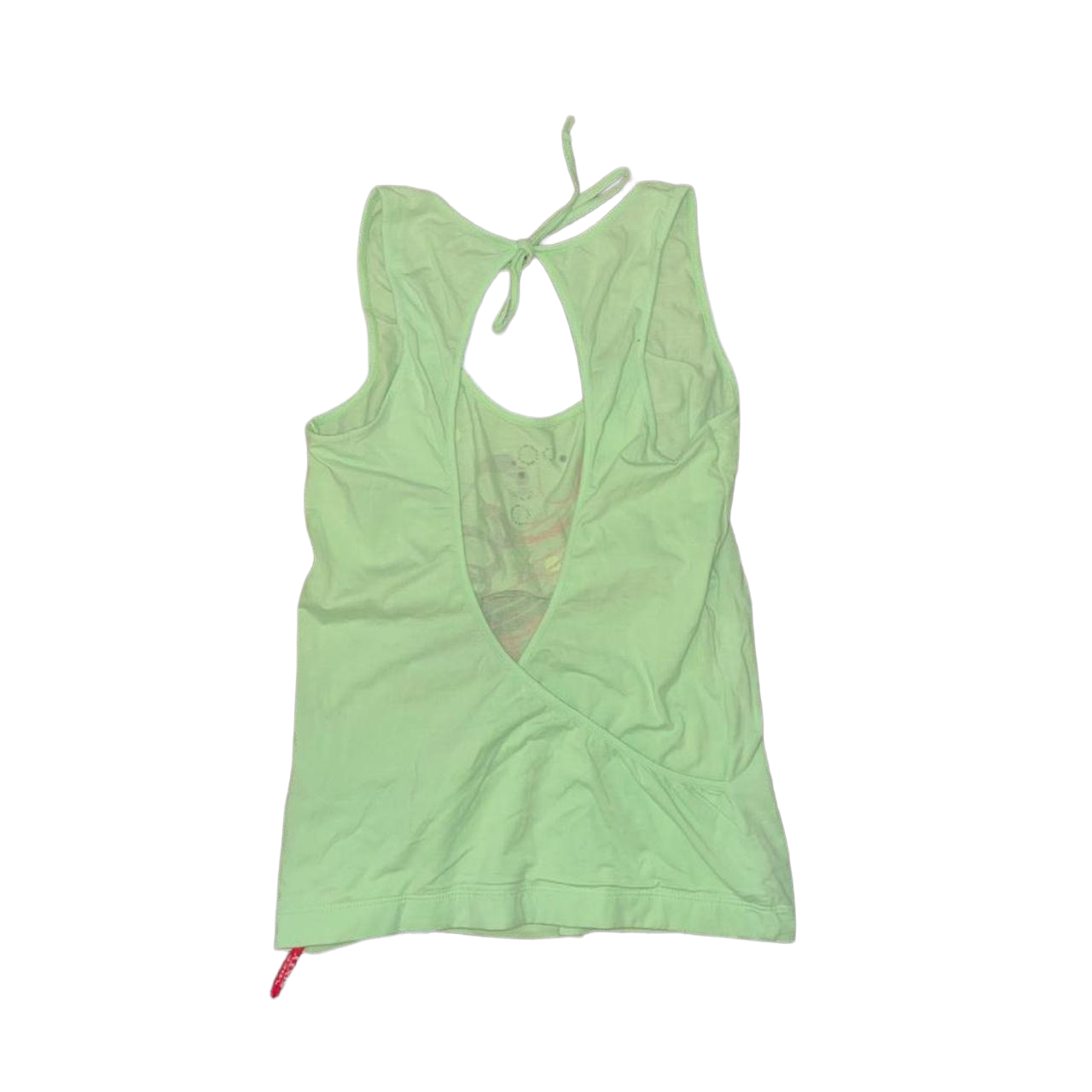 Miss Sixty lime green graphic open back top