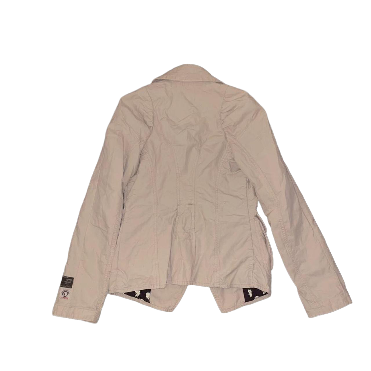 Diesel cream asymmetric zip up utility jacket