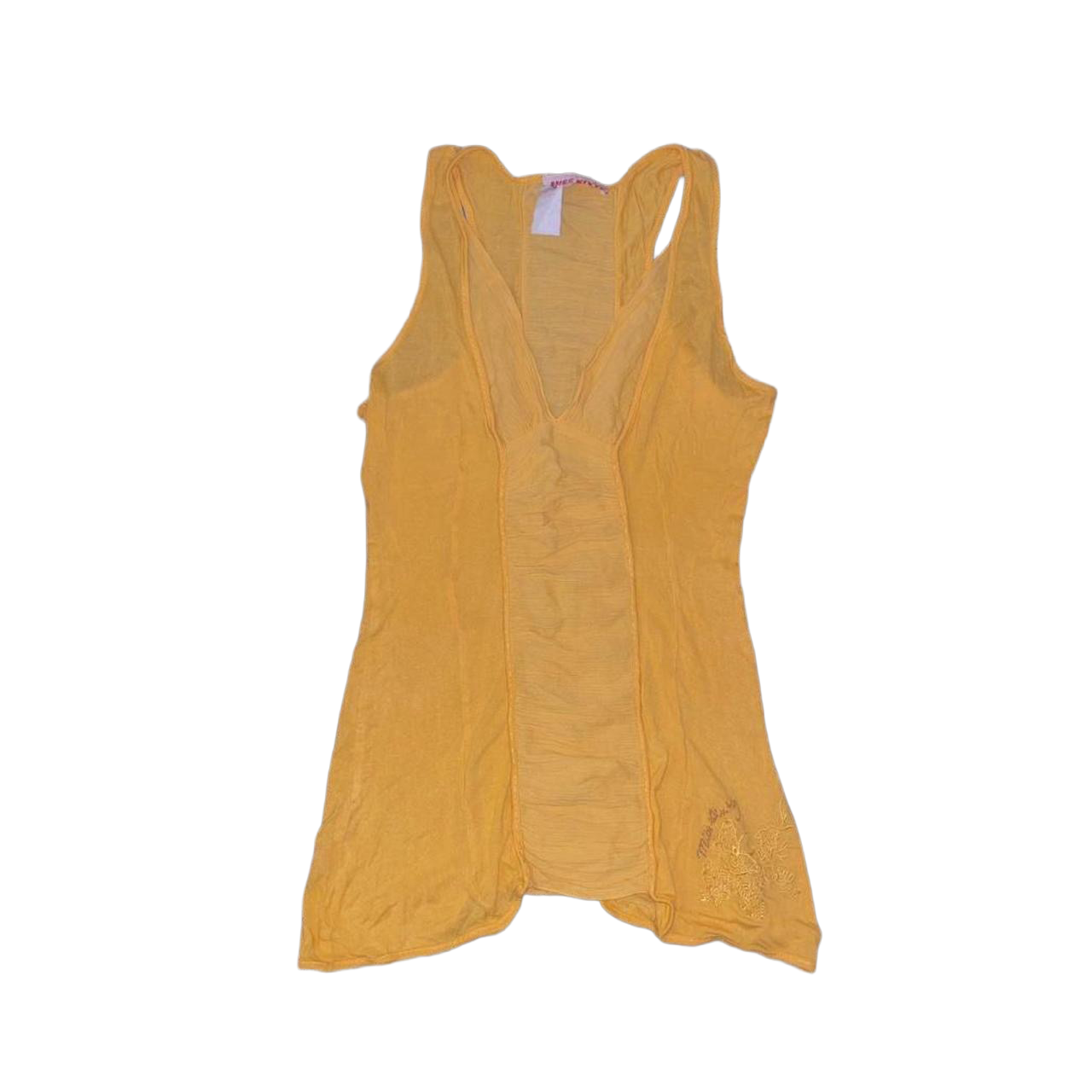 Miss Sixty yellow ruched silk top