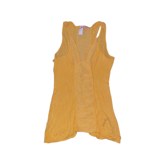 Miss Sixty yellow ruched silk top