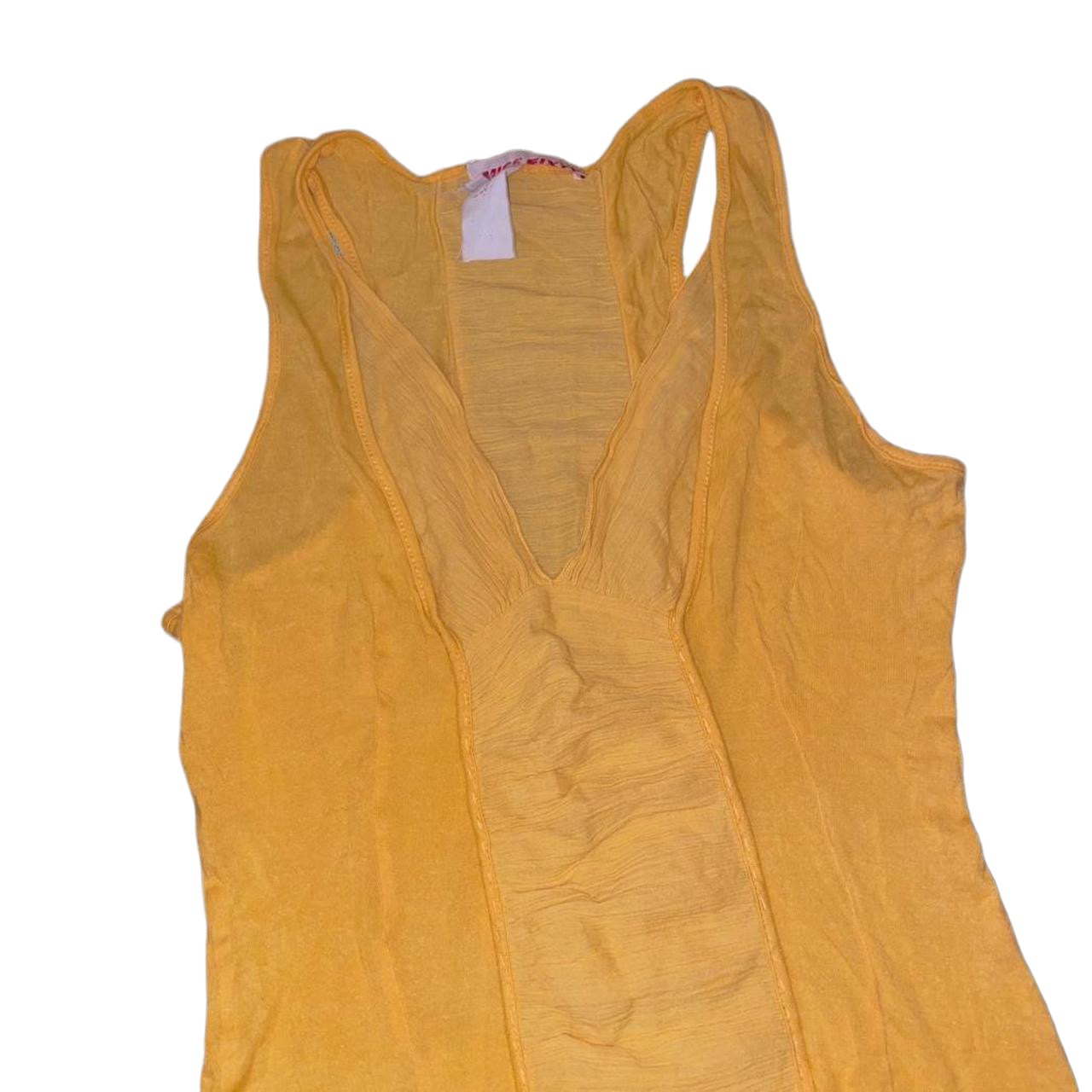 Miss Sixty yellow ruched silk top