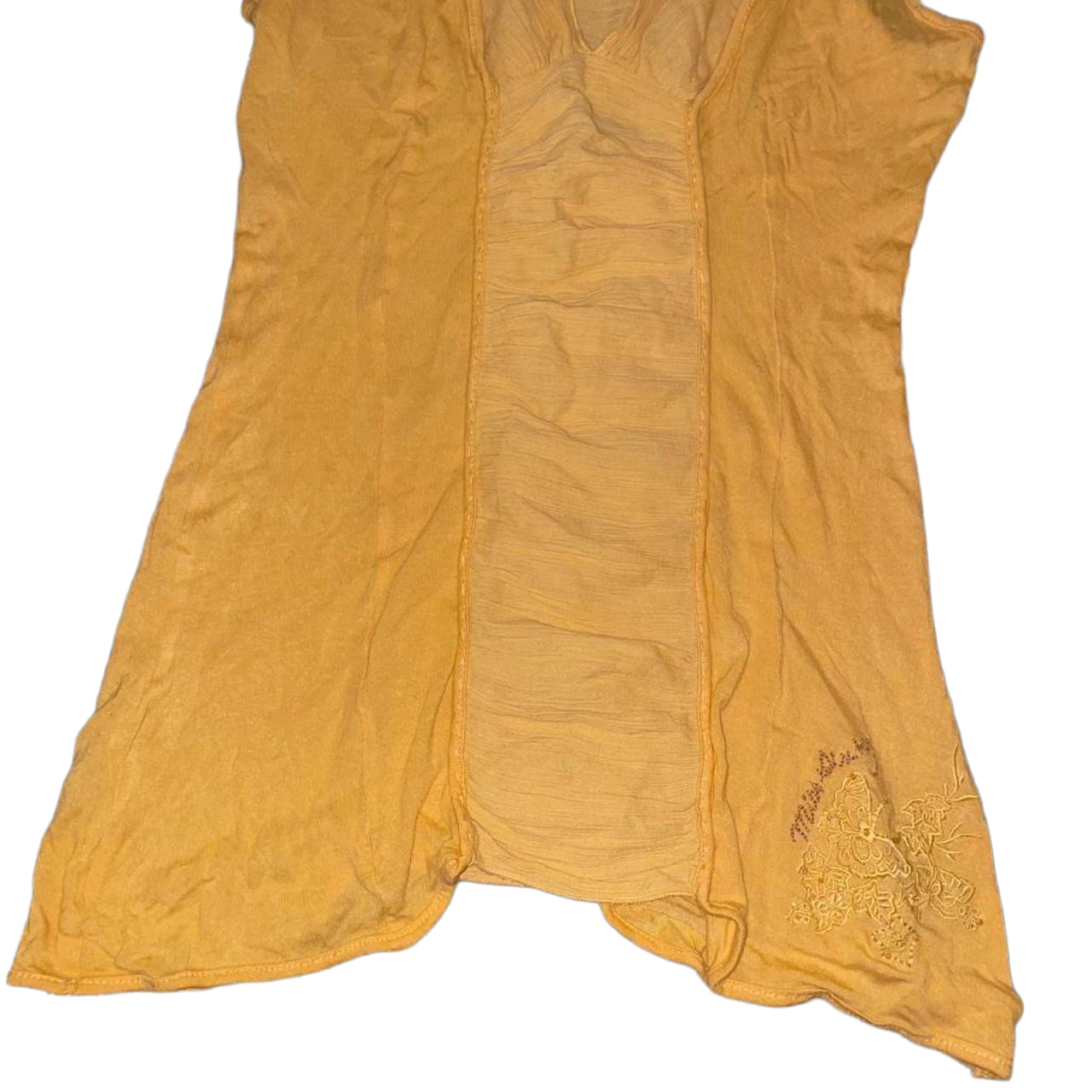 Miss Sixty yellow ruched silk top