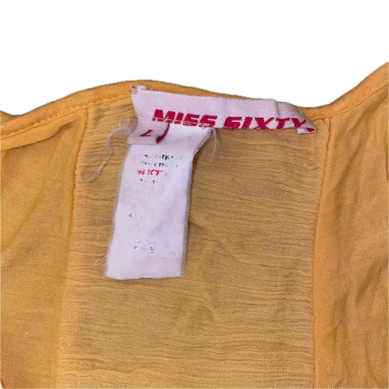 Miss Sixty yellow ruched silk top