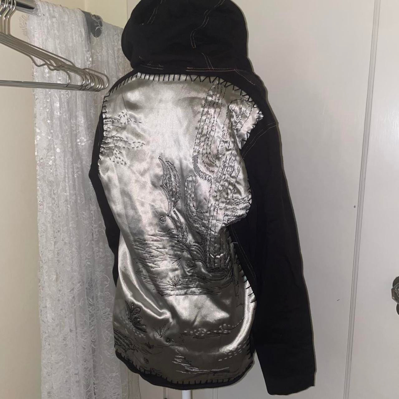 Custo Barcelona black and silver embroidered zip up