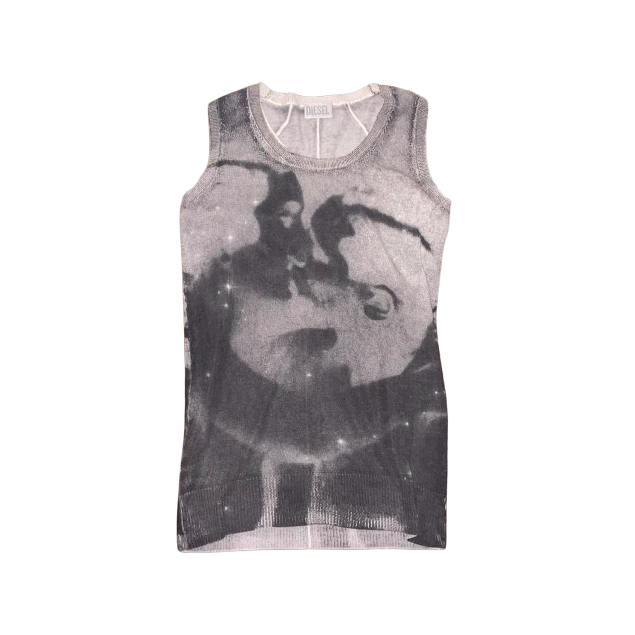 Diesel gray graphic knit top