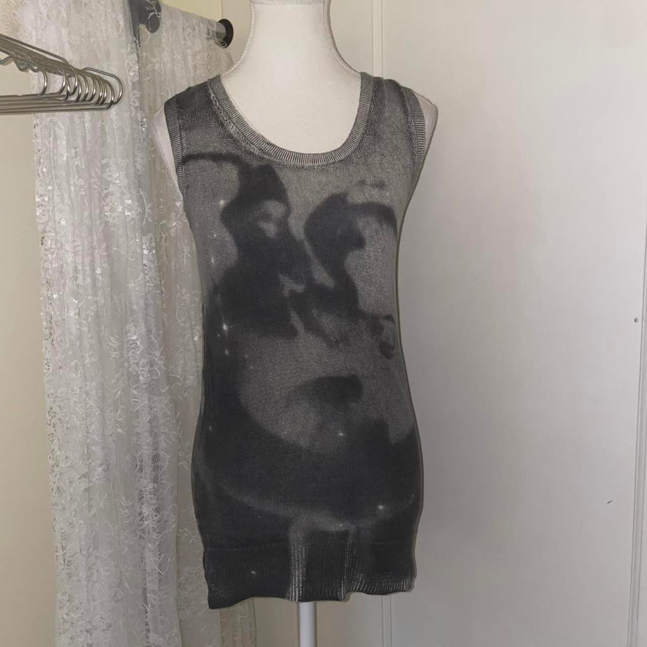 Diesel gray graphic knit top