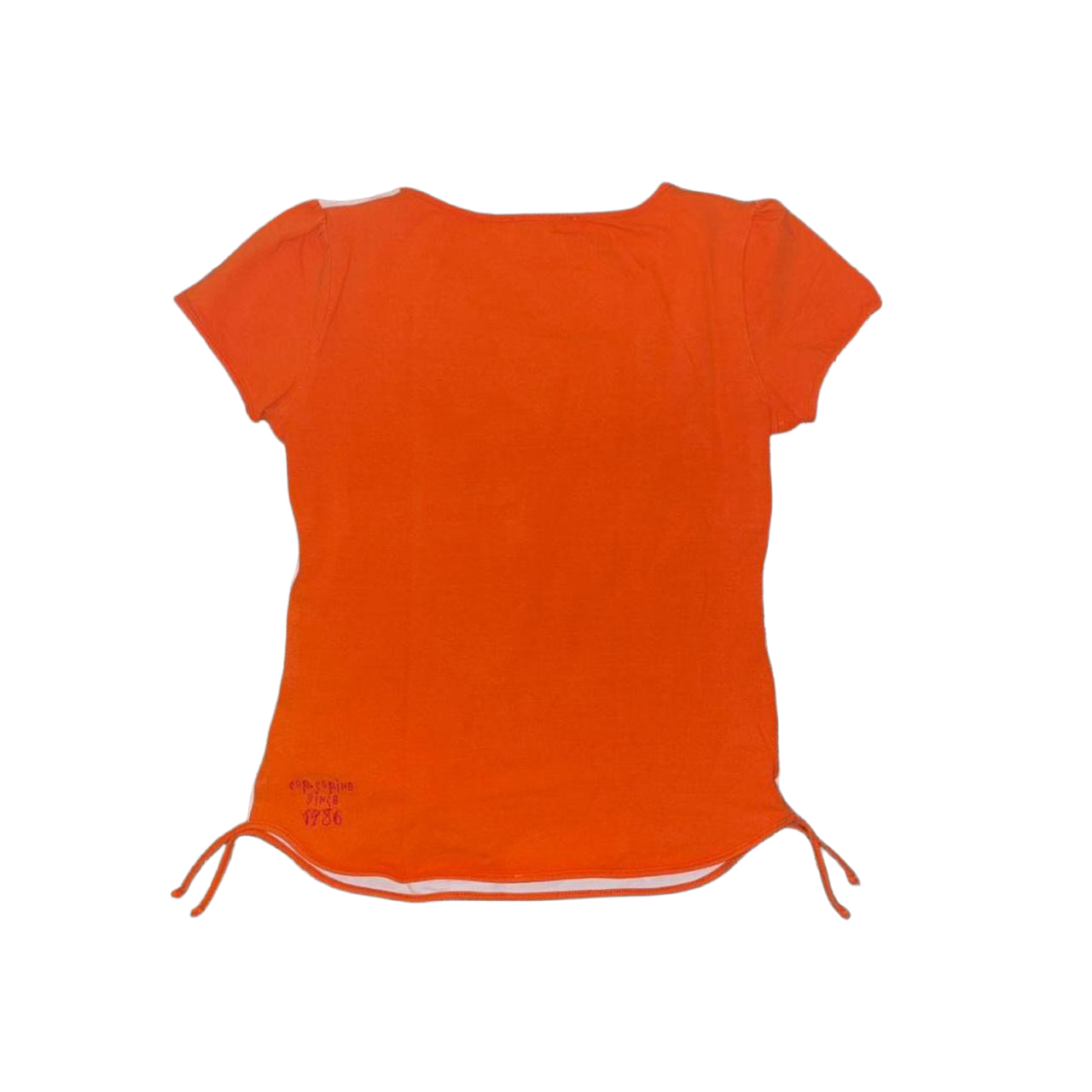 Cop. Copine white and orange cut out avant garde top