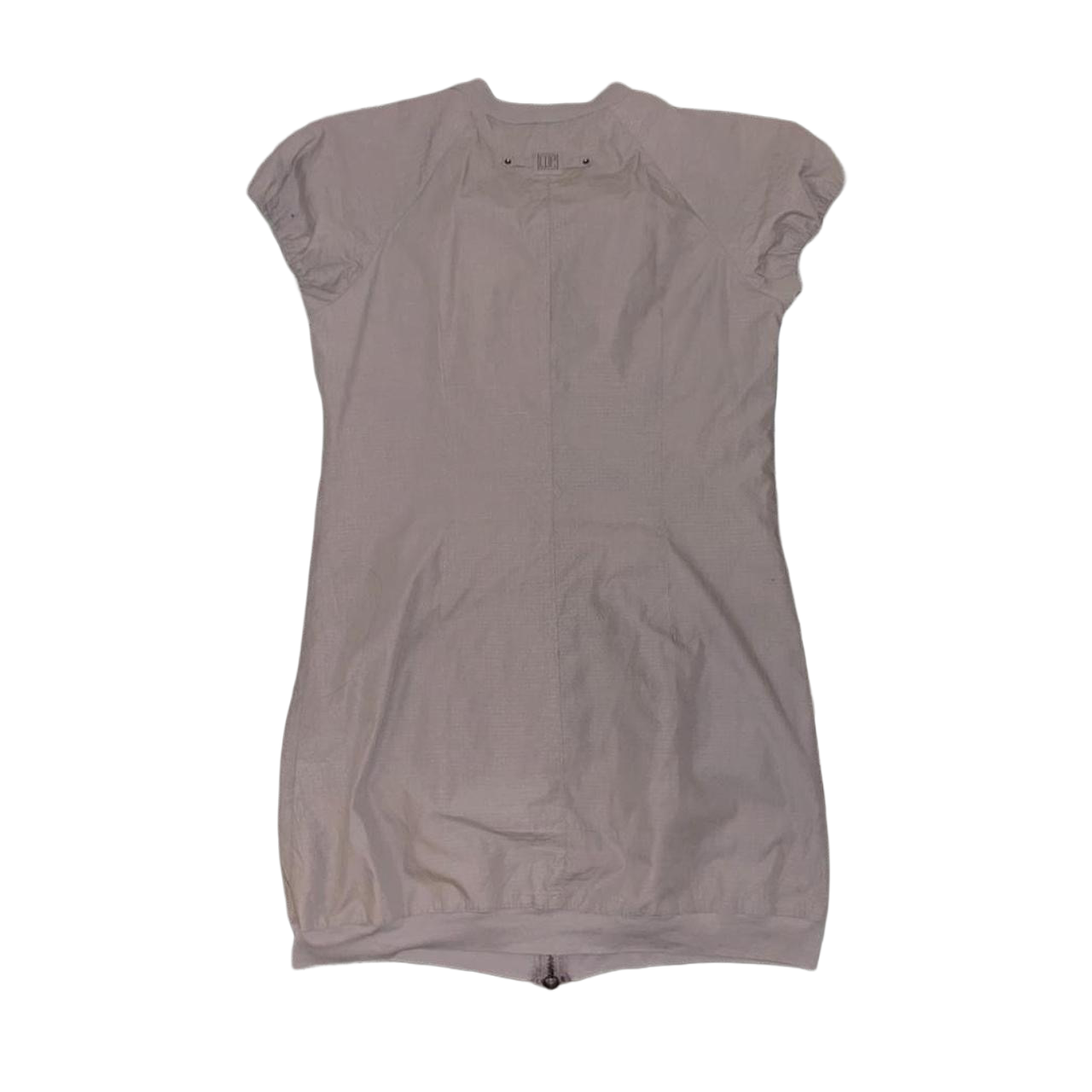 Cop. Copine gray zip up puff sleeve bubble dress