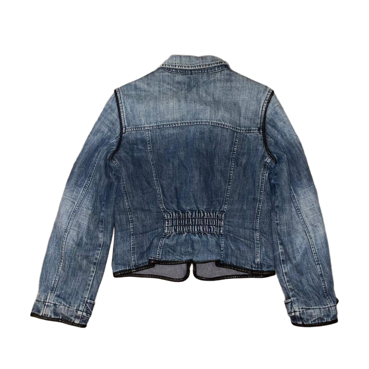 Miss Sixty medium wash denim zip up jacket with stud detail