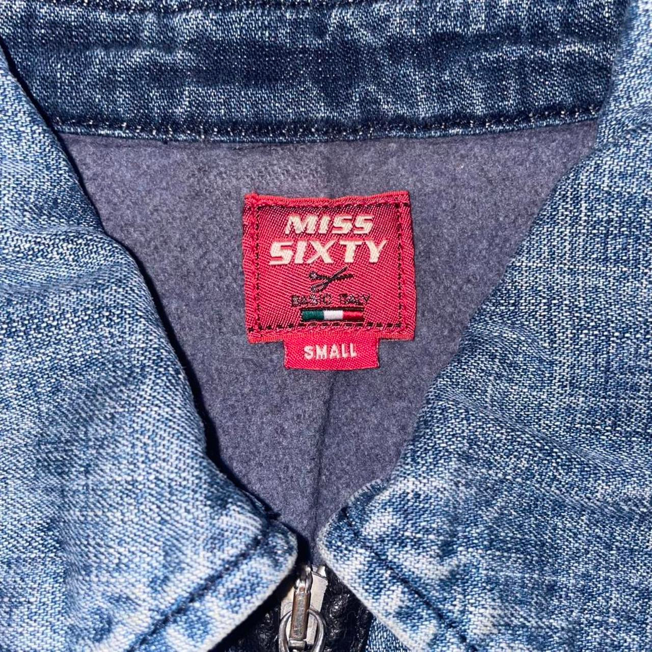 Miss Sixty medium wash denim zip up jacket with stud detail