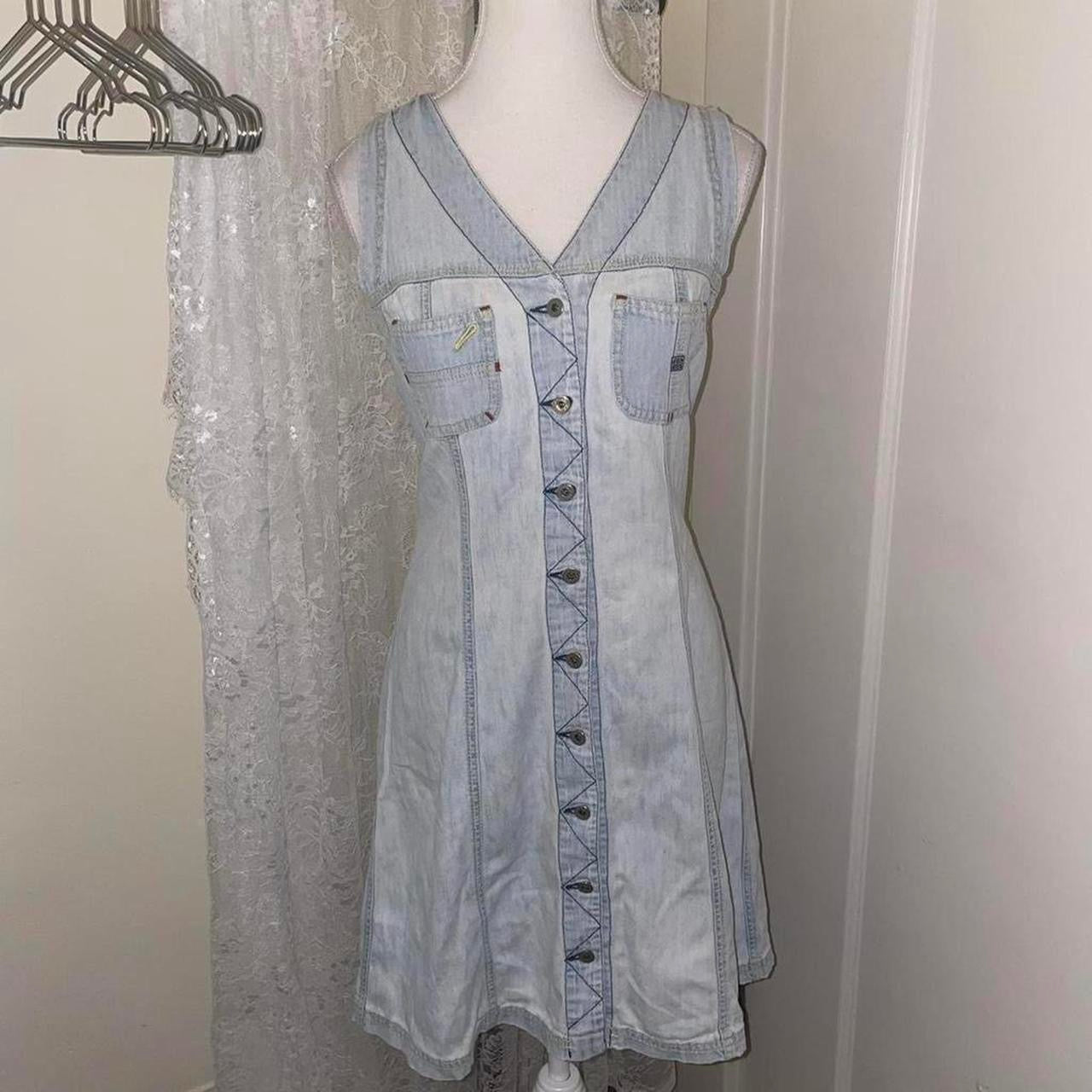 Miss Sixty faded light wash denim dress