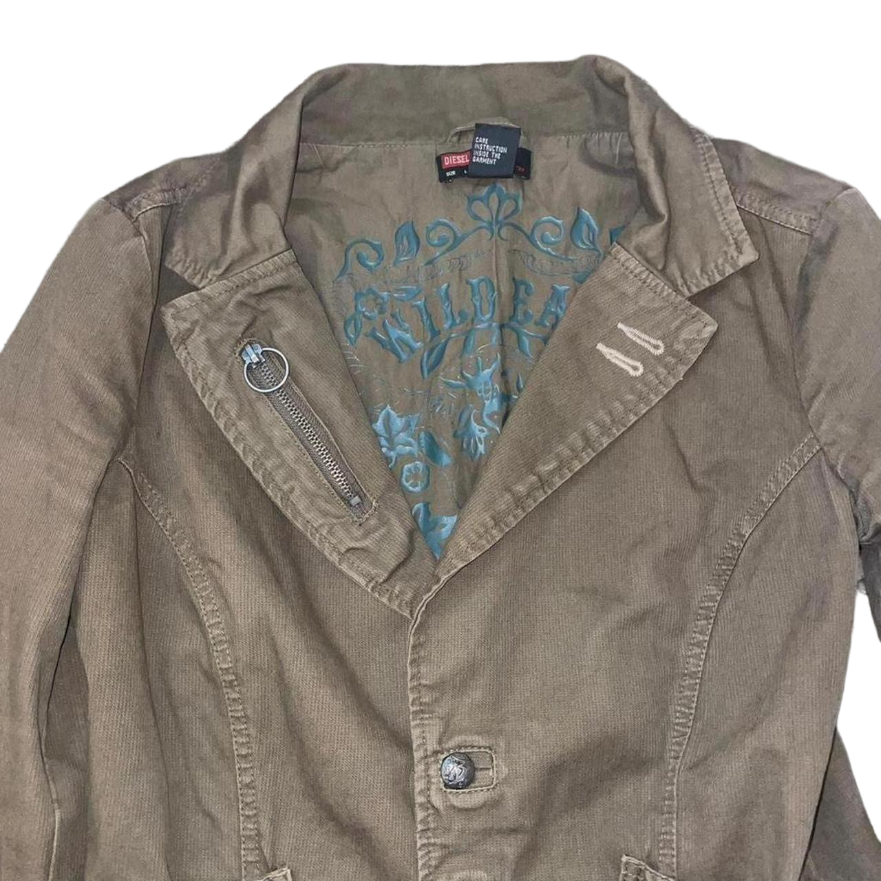 Diesel brown fitted utility jacket