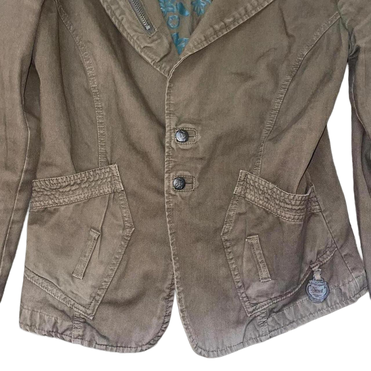 Diesel brown fitted utility jacket
