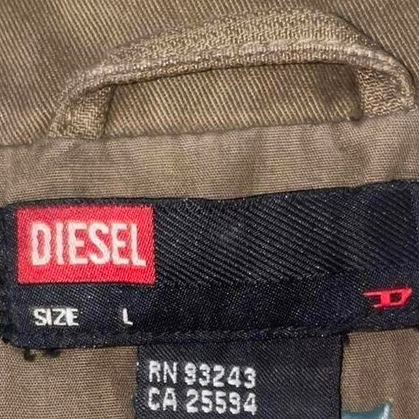 Diesel brown fitted utility jacket