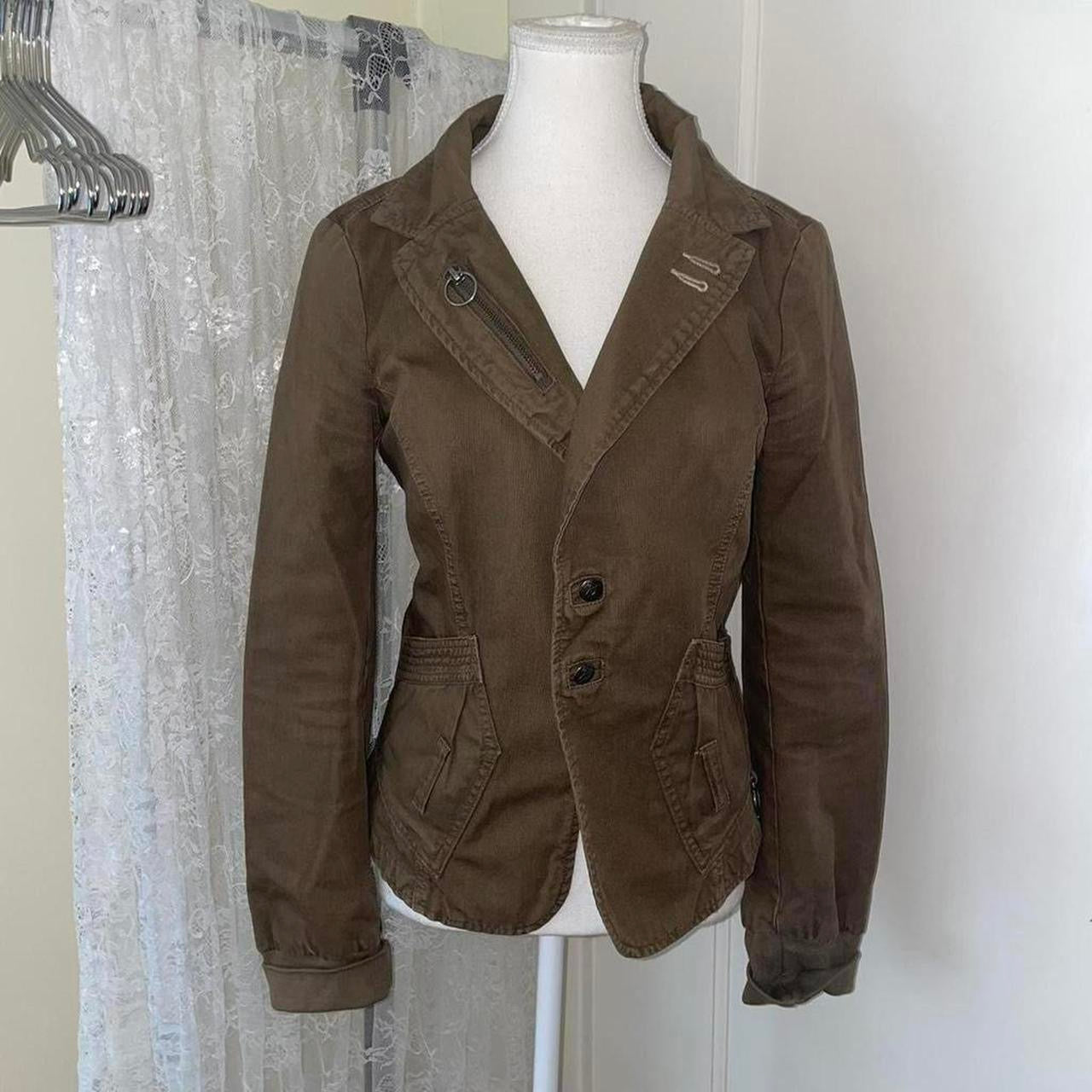 Diesel brown fitted utility jacket